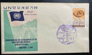 1960 Korea Airmail First Day Cover Establishment Of The United Nations Memorial