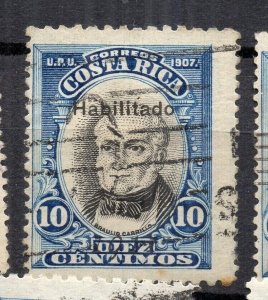 Costa Rica 1907 Early Issue Fine Used 10c. Optd NW-231935