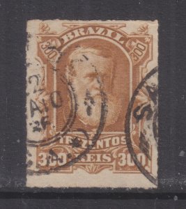 BRAZIL, 1878 Dom Pedro 300r. Bistre Brown, used. 