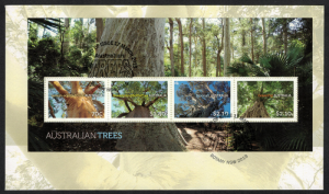 2015 Australia Australian Trees Miniature Sheet FDC