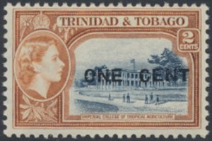 Trinidad & Tobago  SC# 85  MNH   Opt  One Cent  1956 see details & scans