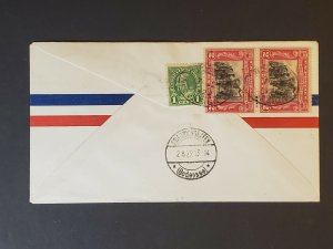 1929 US Germany Zeppelin Scott #666 Olive Grant Stamp Catapult Air Mail Cover