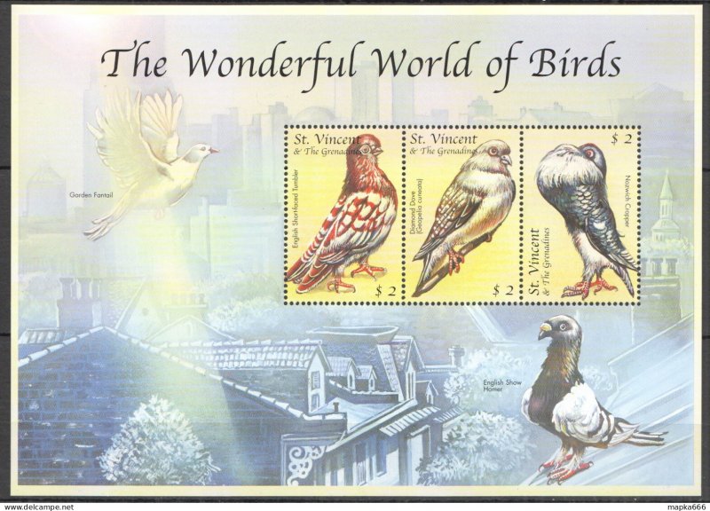 Z0121 St.Vincent Fauna The Wonderful World Of Birds Kb Mnh