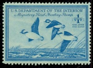 US #RW15, $1.00 Buffleheads, og, NH, VF, Scott $60.00