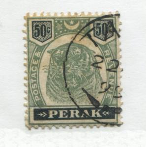 Malaya Perak 1899 50 cents green & black Tiger CDS used