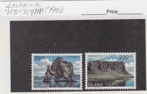 J29061, 1990 iceland set mnh #713-4 landscapes types