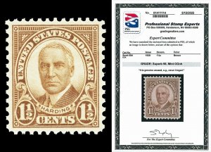 Scott 684 1930 1½c Harding Issue Mint Graded Superb 98 NH with PSE CERTIFICATE!