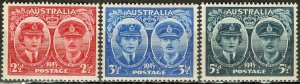 Australia 1945 Sc. # 197-199; MNH Cpl. Set