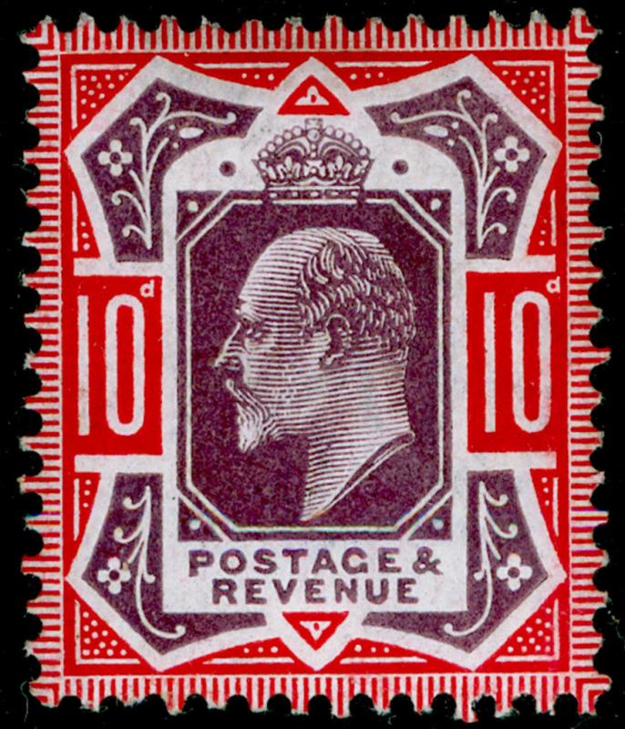 SG256 SPEC M43(-), 10d slate-purple & scarlet (CHALKY), M MINT. UNLISTED.