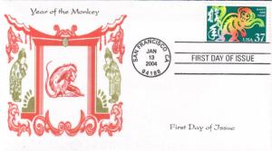 #3832 Year of the Monkey Homespun FDC