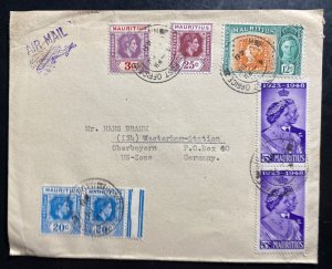 1948 Port Louis Mauritius airmail Cover  To Westerham Germany Us Zone