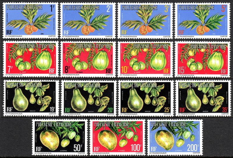 Französisch Polynesien O1-o15, Postfrisch Früchte: Breadfruit , Vi-Tahiti ,