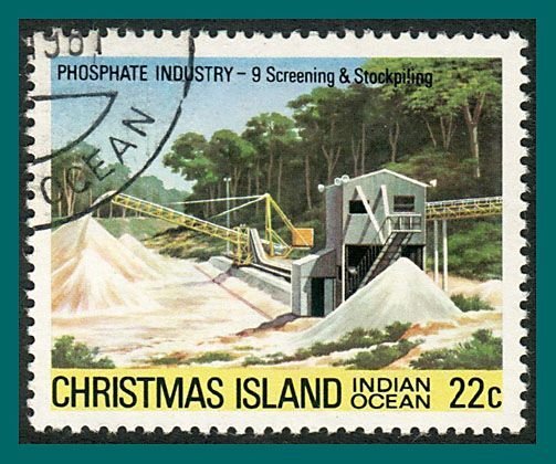 Christmas Island 1981 Phosphate Industry 3, 22c used #103,SG136