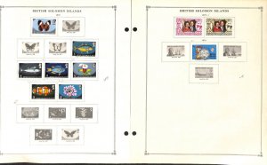 Solomon Islands Stamp Collection on 22 Scott International Pages, 1946-1976