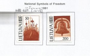 LITHUANIA - 1991 - National Symbols of Freedom -  Perf 2v Set - M L H