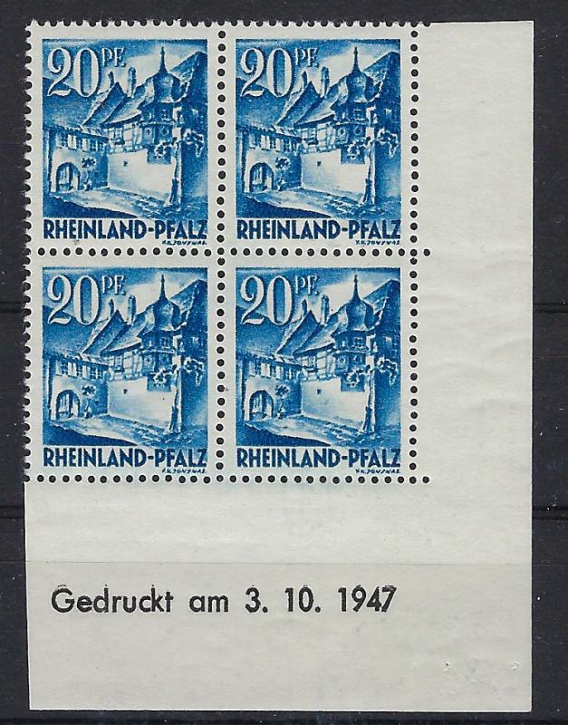 Germany - under French occupation Scott # 6N7; mint nh, b/4, var print date