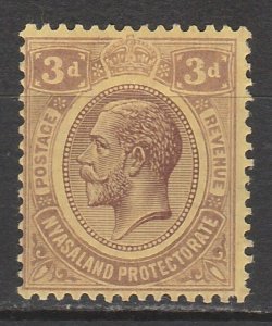 NYASALAND 1921 KGV 3D WMK MULTI SCRIPT CA