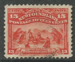 Newfoundland - Scott 70 - QV Definitive - 1897 - FU - Single15c Stamp