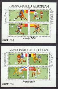 1984 ROMANIA - RUMANIEN - FRANCE 84 - Sc# 3201A-B Sheets  - ** MNH / VF