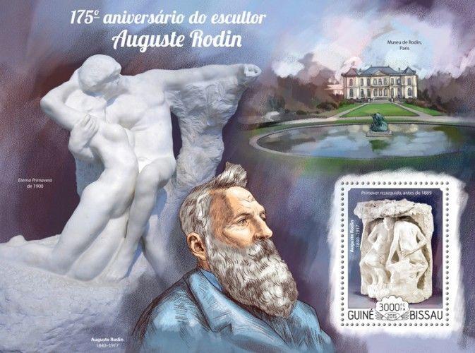 Auguste Rodin Sculpture Art Guinea-Bissau MNH stamp set