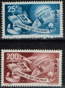 Saar 1950,Sc.#226-7 MNH  Acceptance of Saarland by Council of Europe