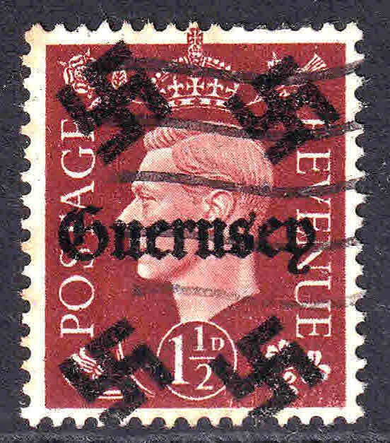 GREAT BRITAIN 1-1/2p GUERNSEY OVERPRINT USED XF SOUND 