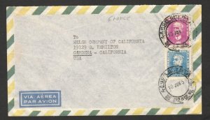 BRAZIL TO USA - TRAVELED AIRMAIL LETTER - 1959. (4)