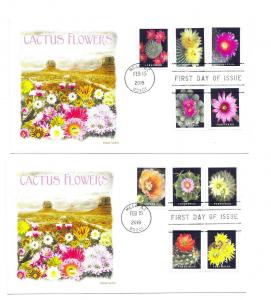 5350-59 Cactus Flowers, on two, Panda Cachets, FDCs