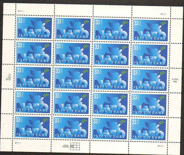 US #3354 Mint Sheet NATO 