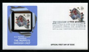 US 3944f Jim Henson Muppets Swedish Chef UA Fleetwood cachet FDC combo DP