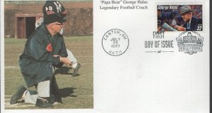 US  3146  FDC   GEORGE HALAS  FOOTBALL COACH, MYSTIC CACHETS