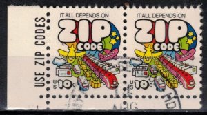 USA - Scott 1511 ZIP Pair w/ Circular Cancel