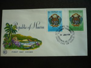 Stamps - Nauru - Scott# 159-160 - First Day Cover