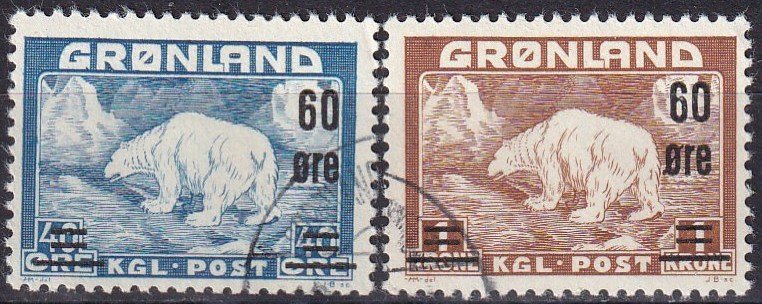 Greenland #39-40 F-VF Used CV $10.60 (Z8093)