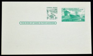 1968 Canal Zone Sc. #UX16 postal card, surcharged, mint, very nice