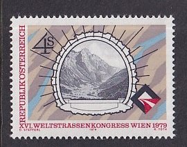 Austria  #1131  MNH  1979   view of valley through  Arlberg tunnel