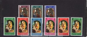 CAYMAN ISLANDS 1969 CHRISTMAS PAINTINGS SET OF 9 STAMPS MNH