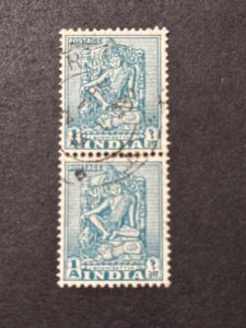 1949 India 1 Anna Bodhisattva Monument & Temple Pair Collectible Used Stamp