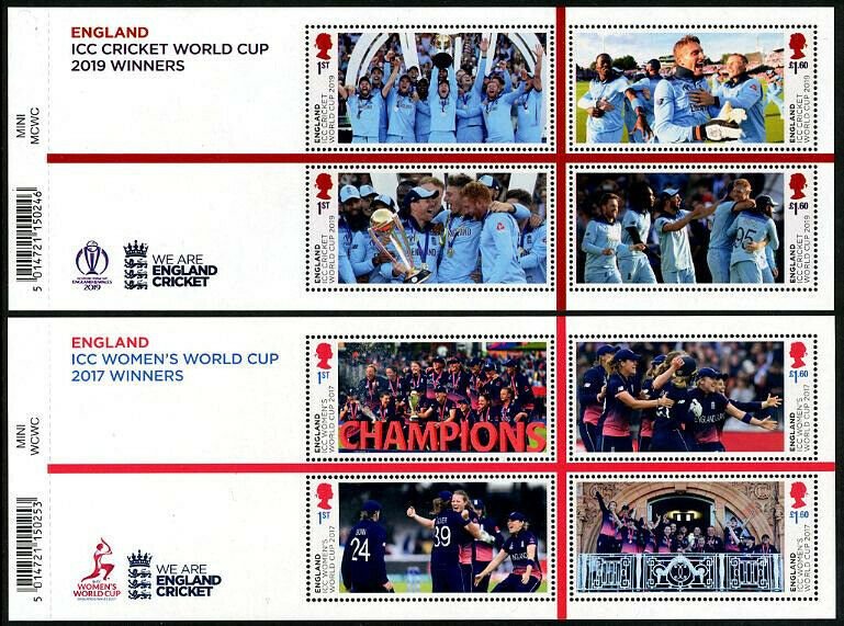 HERRICKSTAMP GREAT BRITAIN Sc.# 3897-98 ICC Cricket World Cup Sheetlets