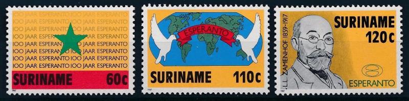 [SU 528] Suriname 1987 100 Year of Esperanto  MNH