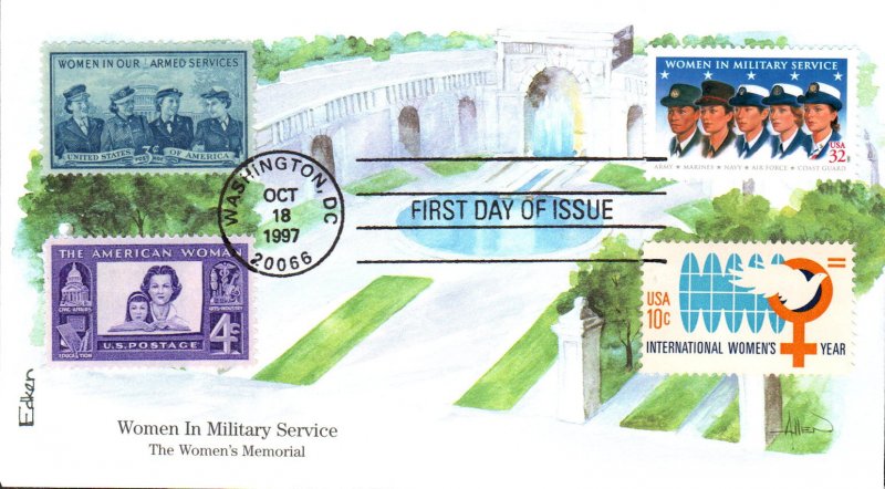 #3174 Women in Military Service Combo Edken FDC
