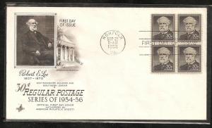 Robert E Lee 1955 B/4 Artcraft U/A FDC  BIN 8205