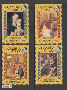 XG-AJ420 GAMBIA IND - Paintings, 1985 Christmas, 4 Values MNH Set