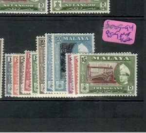 MALAYA  TRENGGANU  (P3107BB)  SULTAN SG 89-94, 95-9         MNH 