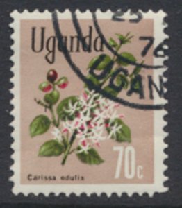 Uganda  SC# 139   SC# 123  Used  Flowers 1969   see scan