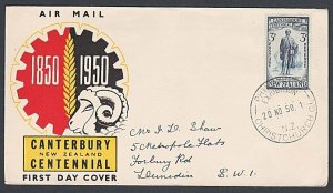 NEW ZEALAND 1950 Christchurch Philatelic Exhibition cover and cancel........L278