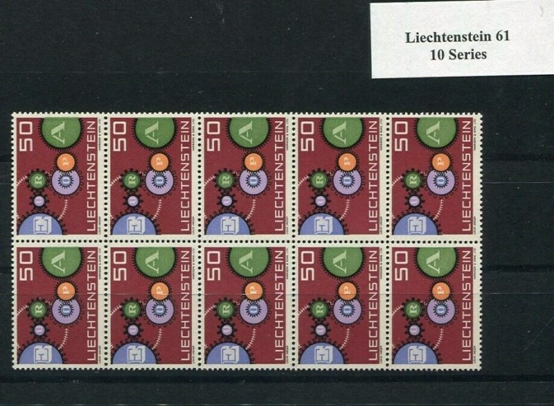 D093758 Europa CEPT 1961 Wholesale 10 Series MNH Liechtenstein