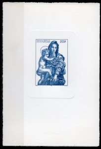 Rwanda 1980 Sc#992 DELUXE PROOF VIRGIN OF THE HARPIES BY ANDREAL DEL SARTO XMAS.