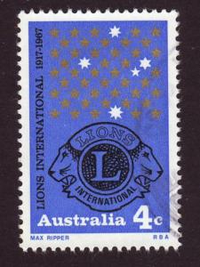 Australia 1967 Sc#426 4c Blue Lions International VFU.