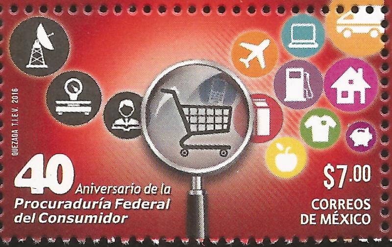 RJ)2016 MEXICO, TRAFFIC SIGNS, 40TH ANNIVERSARY OF THE FEDERAL CONSUMER